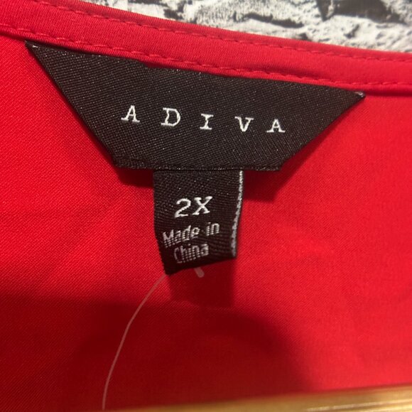 EUC Adiva Women's Red Plus Wrap Blouse Size 2X - Picture 10 of 15